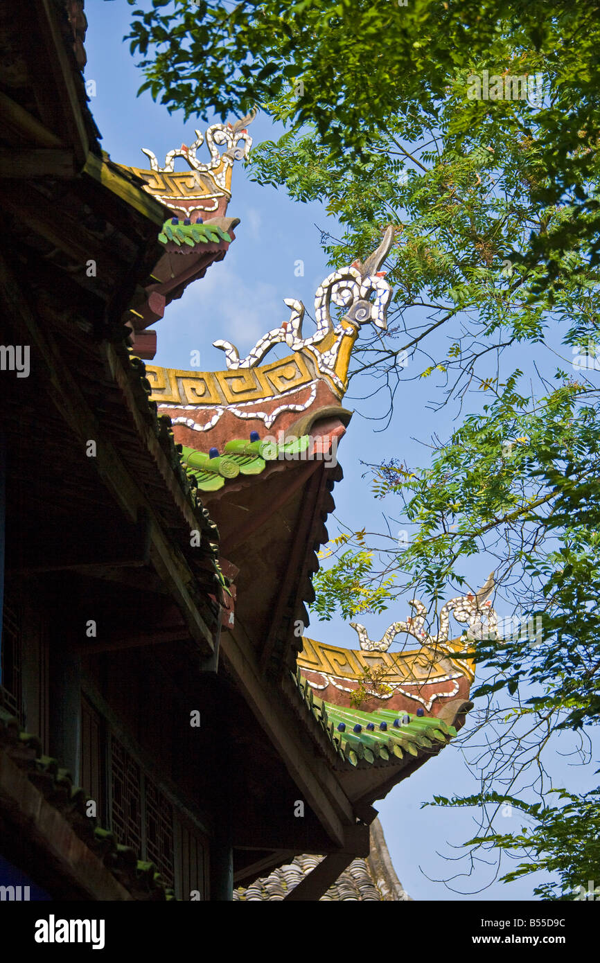 Roof top nella città fantasma Fengdu Fiume Yangzi Cina JMH3357 Foto Stock