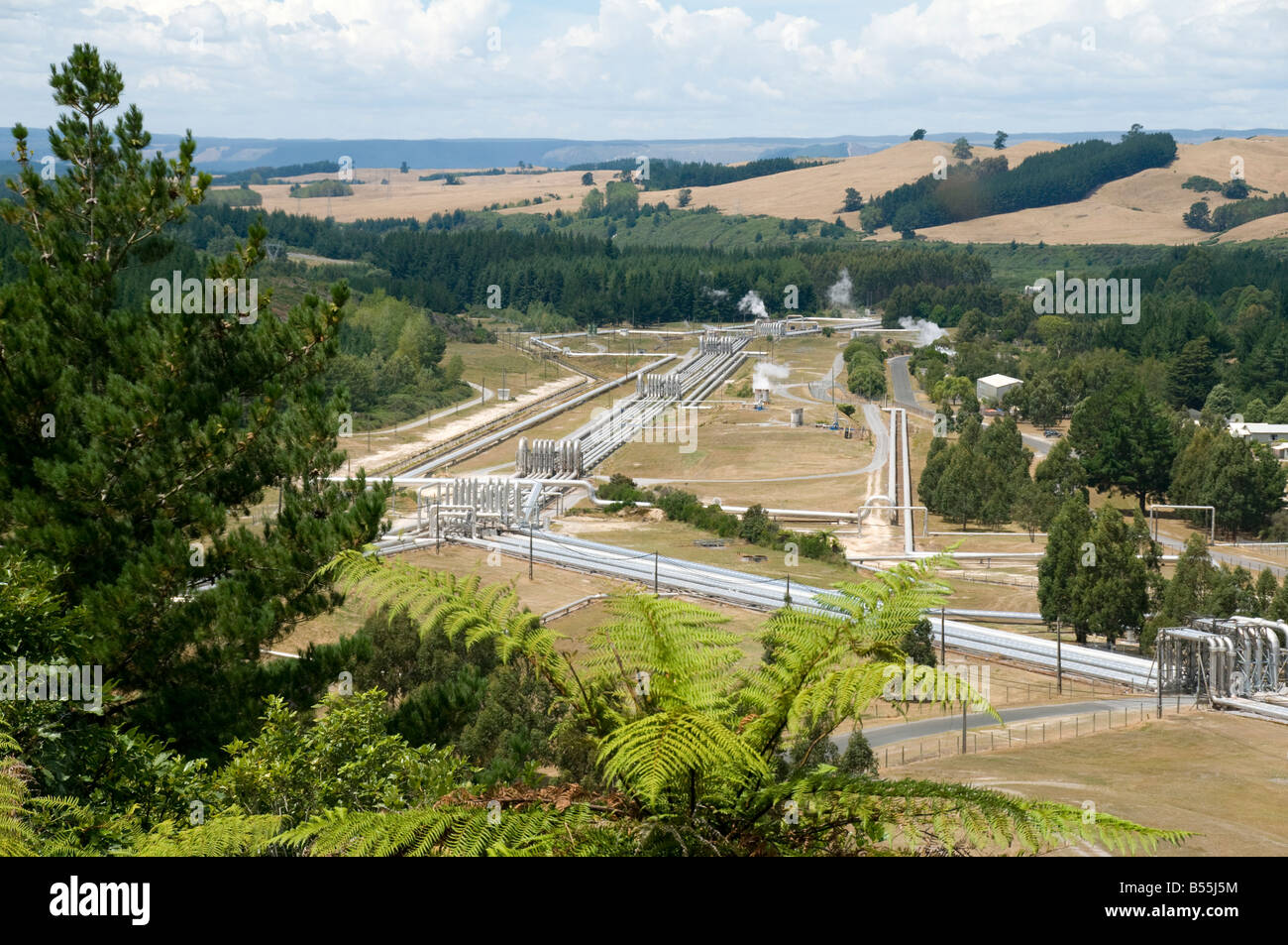 Wairakei stazione elettrica geotermica, Isola del nord, Nuova Zelanda Foto Stock