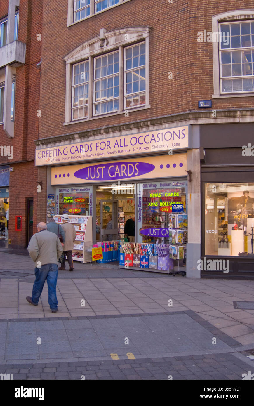 Just Cards greeting card shop per tutte le occasioni in Norwich, Norfolk, Regno Unito Foto Stock