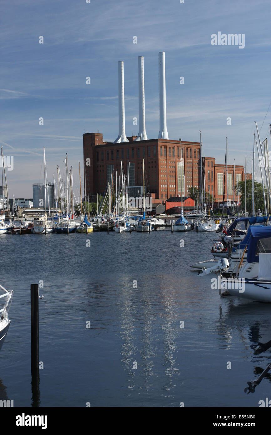 Svanemøllevaerket, un calore e la stazione di alimentazione in Copenhagen DANIMARCA- 2008 Foto Stock