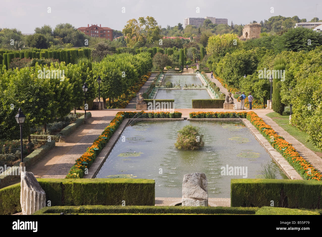 Cordoba in provincia di Cordoba Spagna giardini all'Alcazar dei Re Cristiani Foto Stock