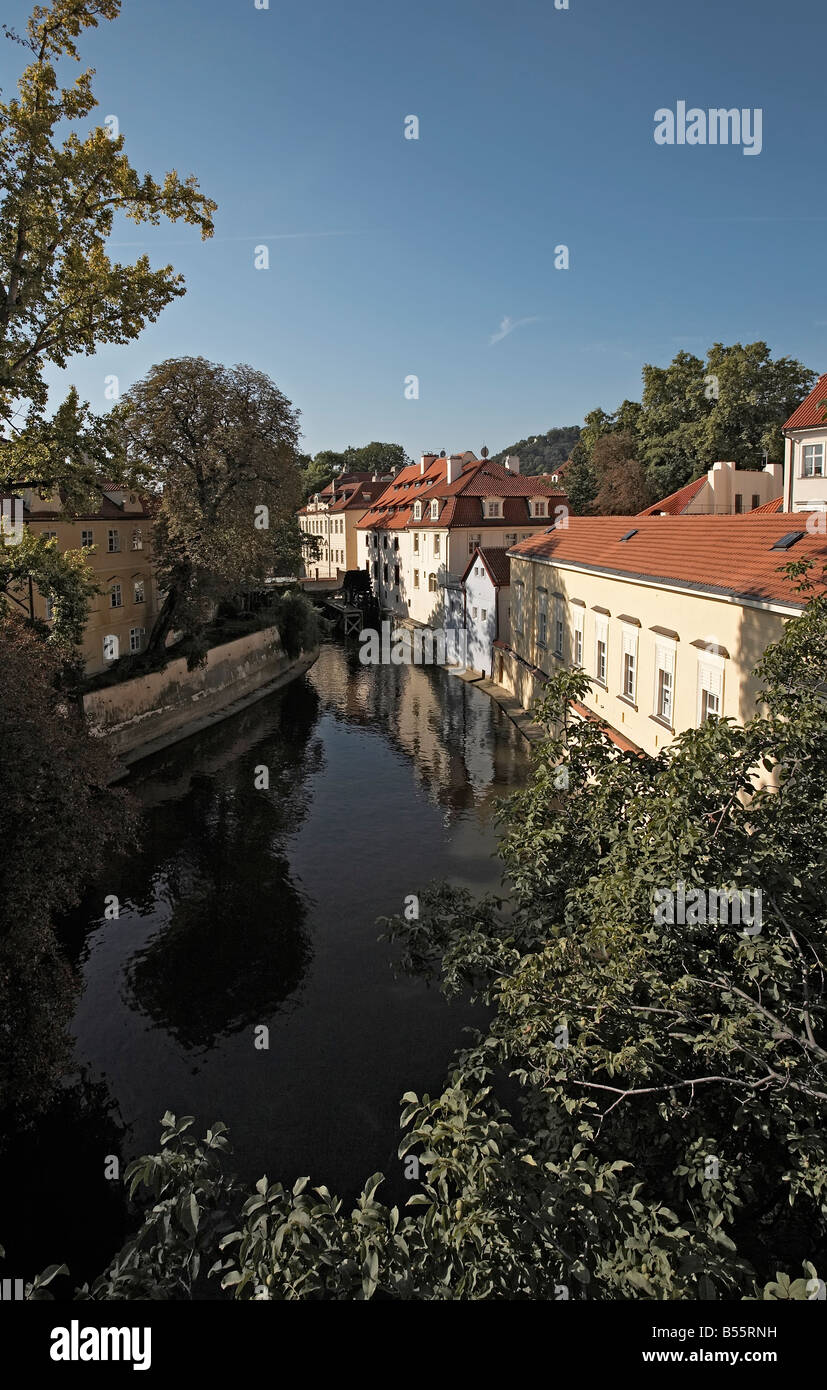 Praga il flusso di diavoli Gran Priorato mill e isola di Kampa Foto Stock