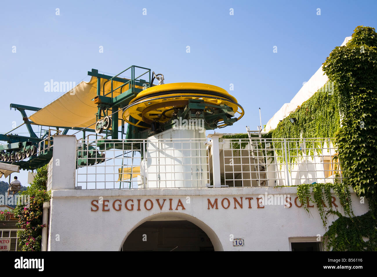 Seggiovia Monte Solaro, seggiovia Monte Solaro, Anacapri, Capri, Italia Foto Stock