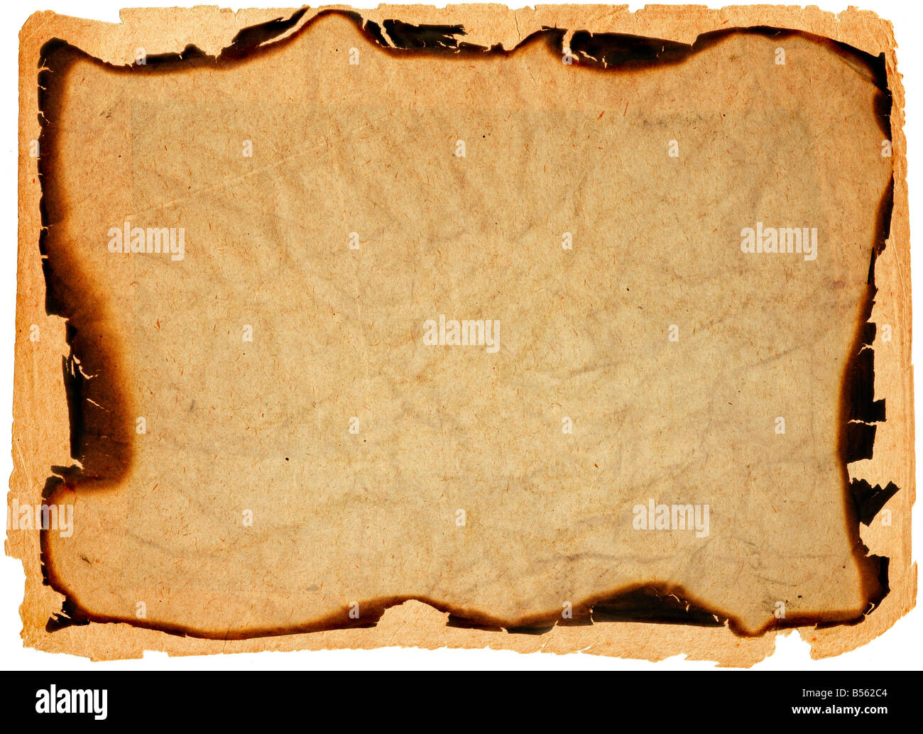 Immagine della vecchia carta sgualcita con bordi bruciato - aggiungere qualsiasi testo ovunque - spazio per il testo Foto Stock