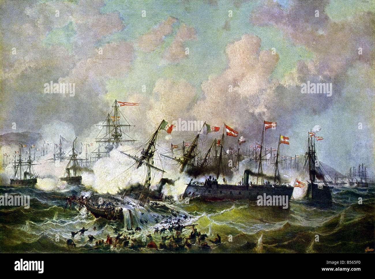 Battaglia di Lissa Foto Stock