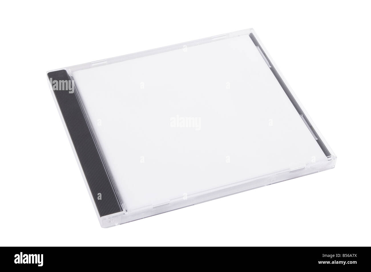 Dvd caso isolato su sfondo bianco / cd dvd blu-ray custodia jewel case compact disc involucro tagliare lo sfondo bianco vuoto chiuso foglietto bluray vuoto Foto Stock