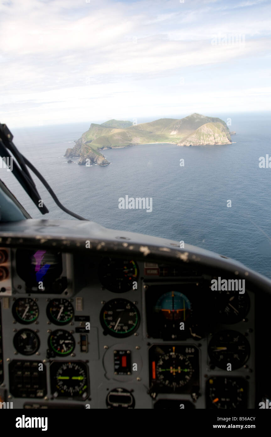 St Kilda avvicinando in elicottero Foto Stock