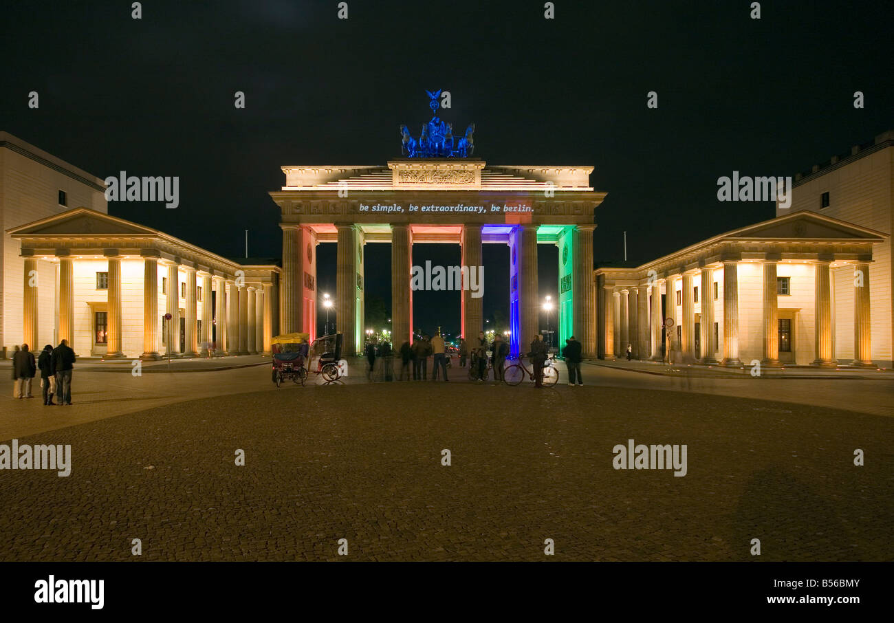La Porta di Brandeburgo, Berlino, Germania, la festa delle luci - Brandenburger Tor Foto Stock
