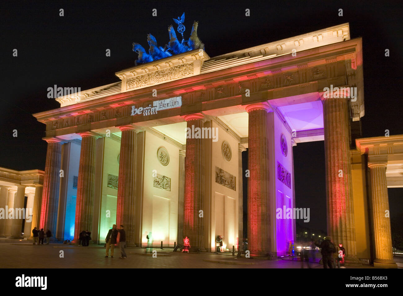 La Porta di Brandeburgo, Berlino, Germania, la festa delle luci 2008 - Brandenburger Tor Foto Stock