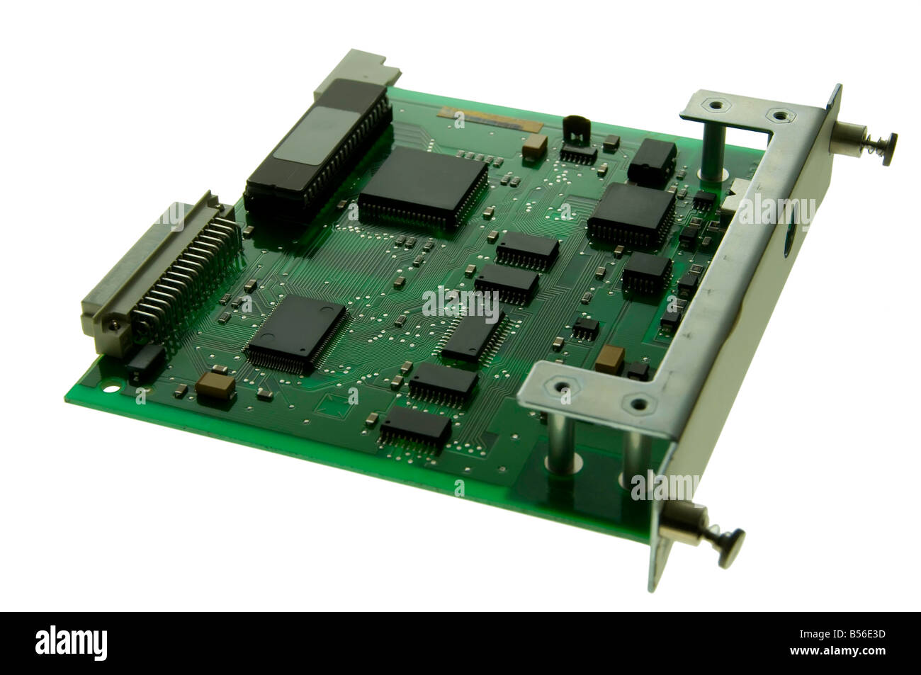 Green scheda madre dei personal computer Foto Stock