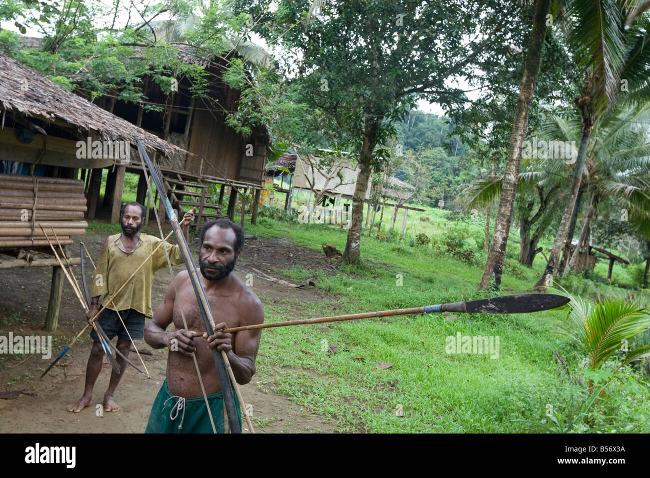 Villaggio Gibidai nel Turama estensione concessione di registrazione, provincia del Golfo, Papua Nuova Guinea, venerdì 5 settembre 2008. Foto Stock