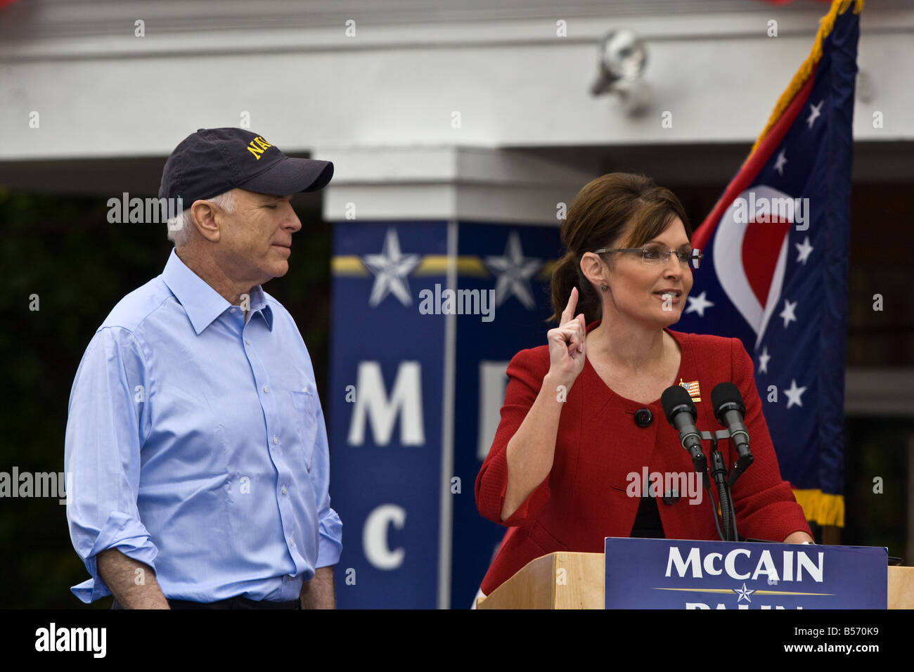 Sen John McCain e Gov Sarah Palin ha tenuto un discorso in Libano Ohio su Martedì 9 Settembre 2008 Foto Stock