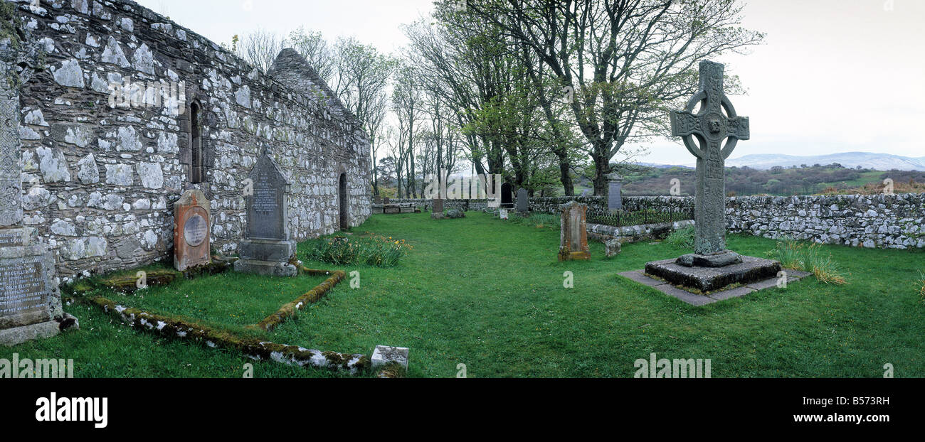 Kildalton elevata Cross Isle of Islay Foto Stock