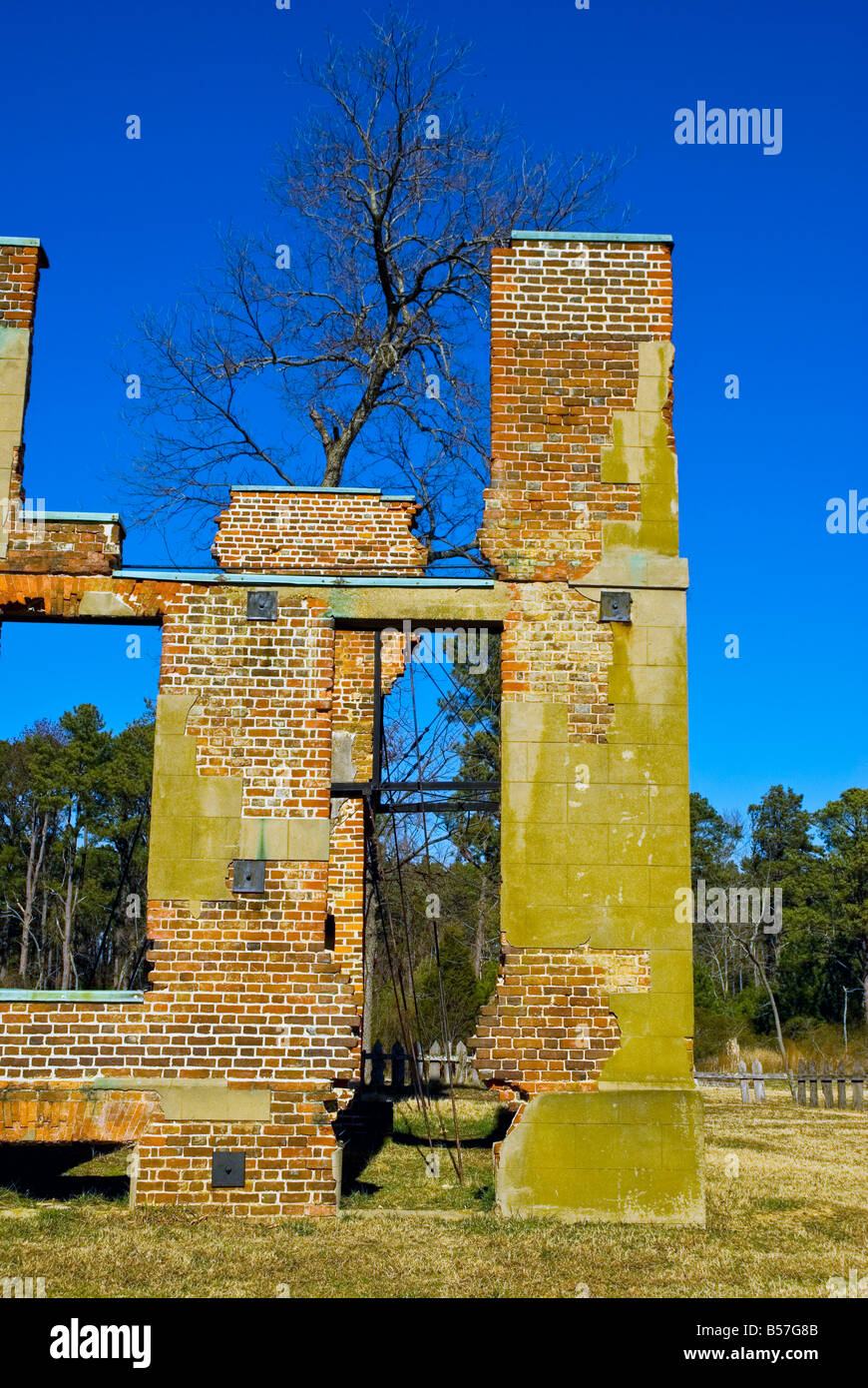 Historic Jamestown Jamestowne sbarco va Ambler Mansion rovine 1750 Foto Stock
