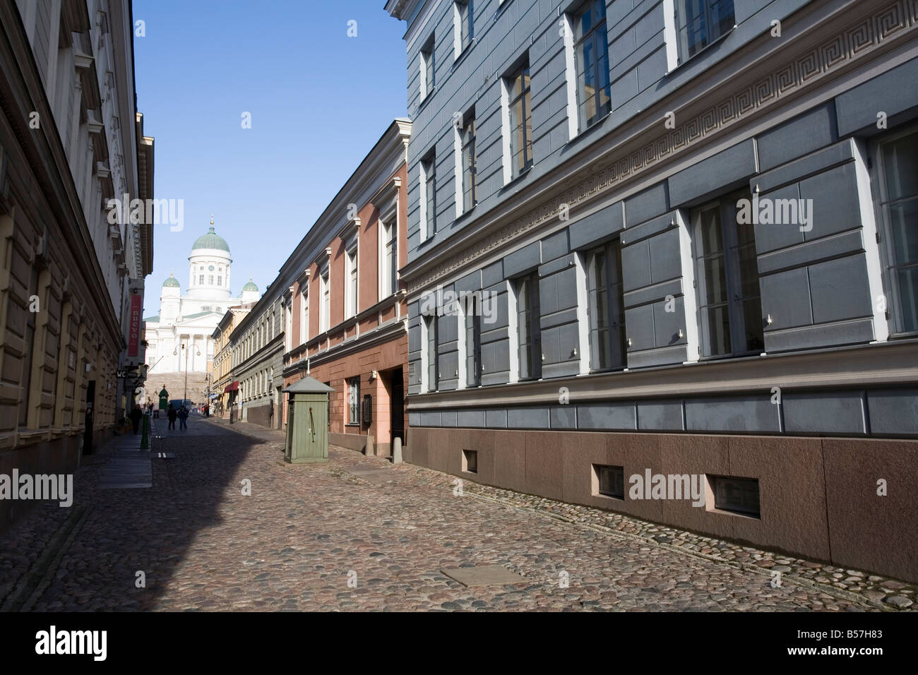 Scena di strada in Helsinki Finlandia Foto Stock