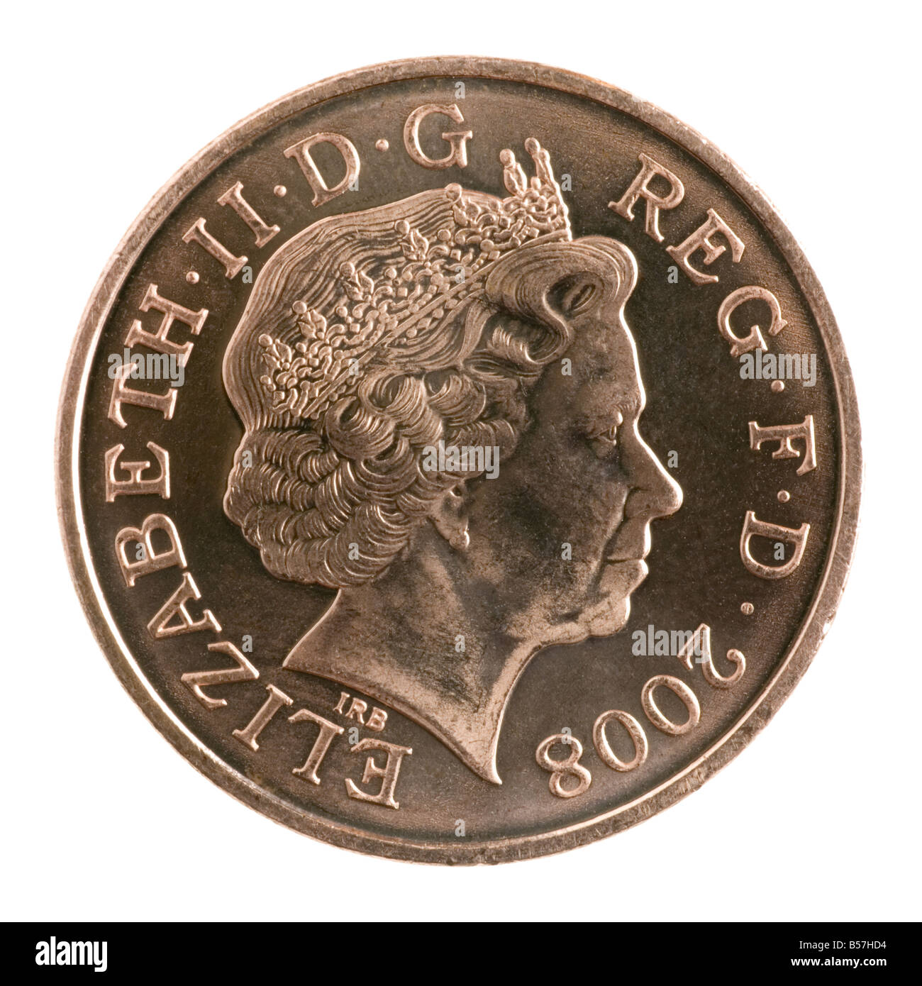 2008 Nuovo design per il British monete 2 pence pezzo Foto Stock