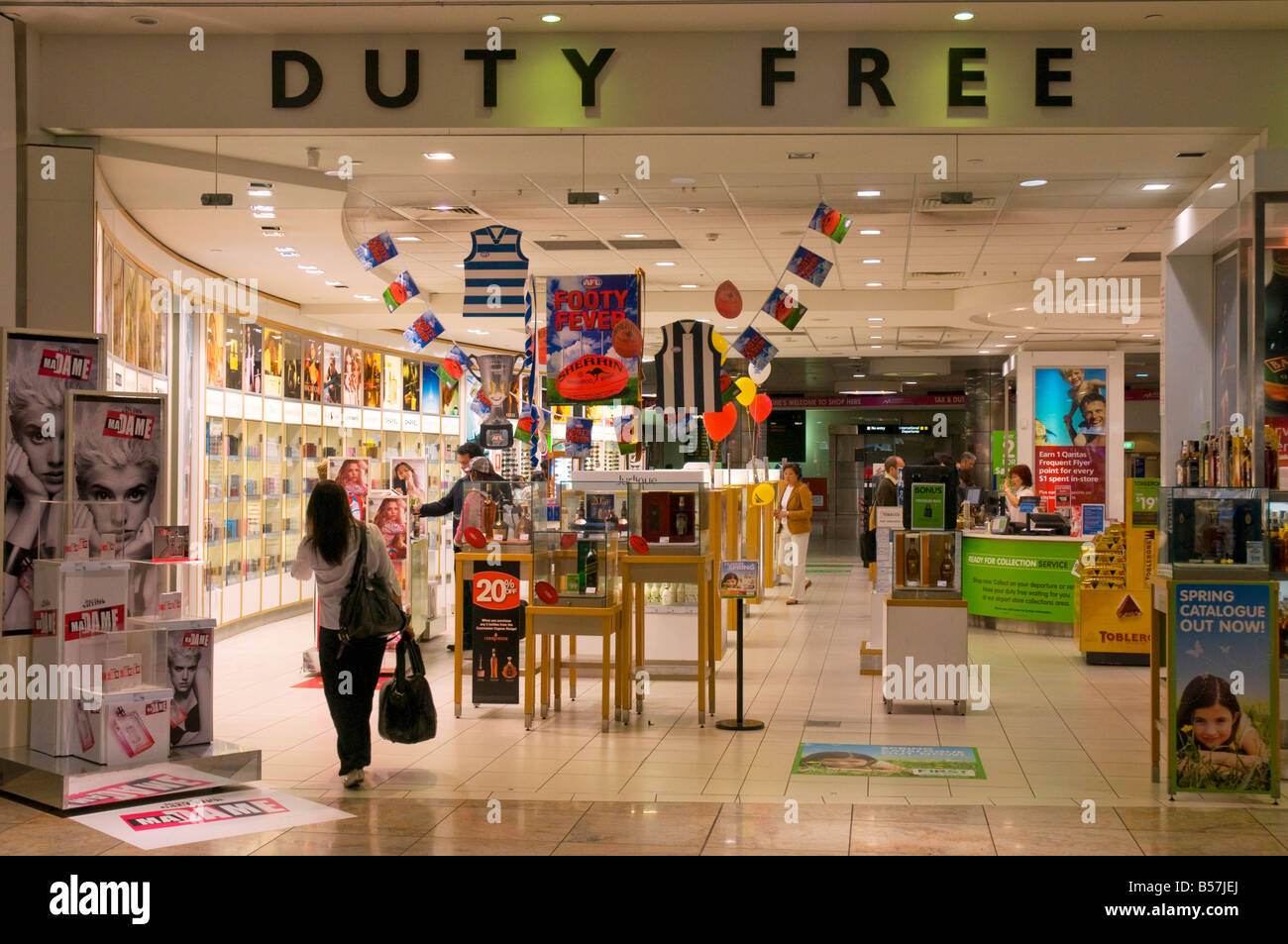 International duty free store a s di Melbourne Tullamarine Airport Foto Stock