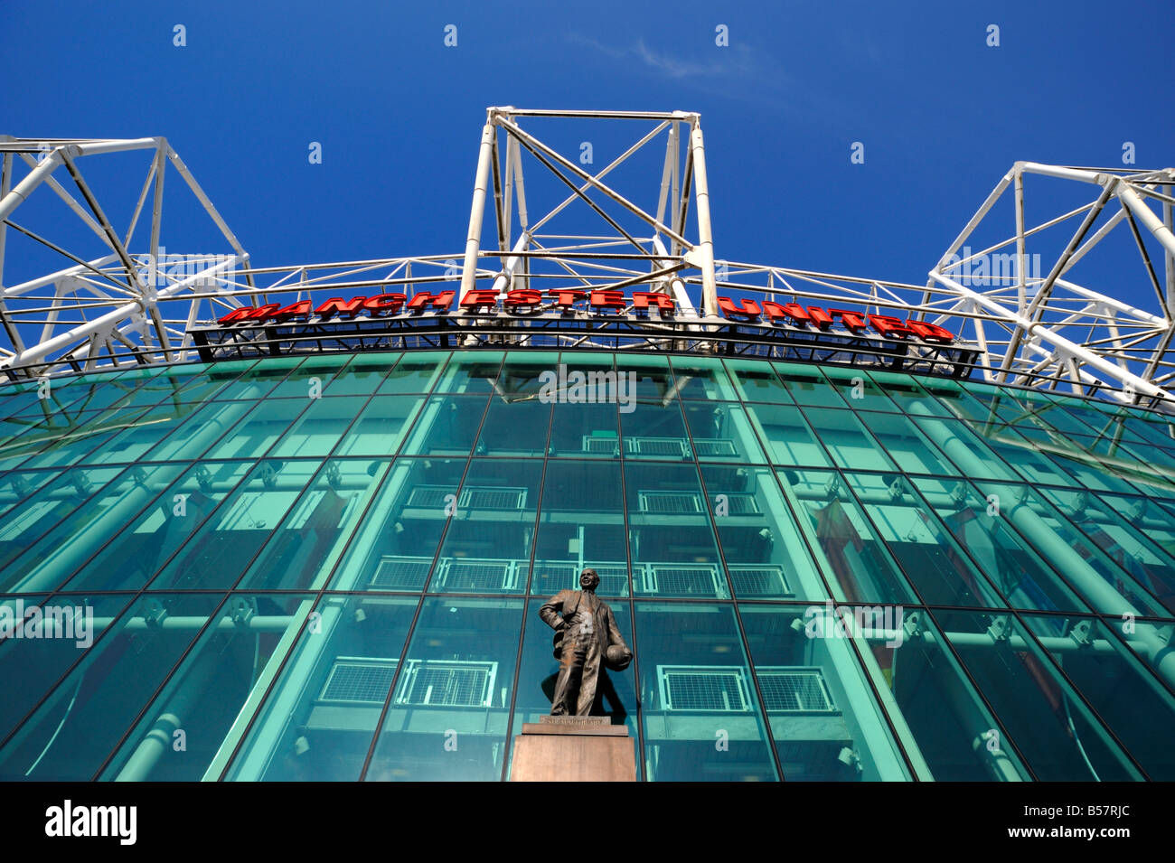 Il Manchester United Football Club Stadium, Old Trafford, Manchester, Inghilterra, Regno Unito, Europa Foto Stock