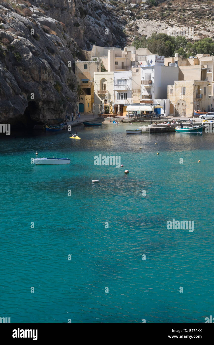 La Xlendi a Gozo, Malta, Mediterraneo, Europa Foto Stock