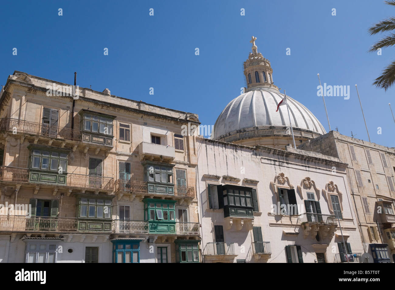 Cupola della chiesa del Carmine, La Valletta, Malta, Europa Foto Stock