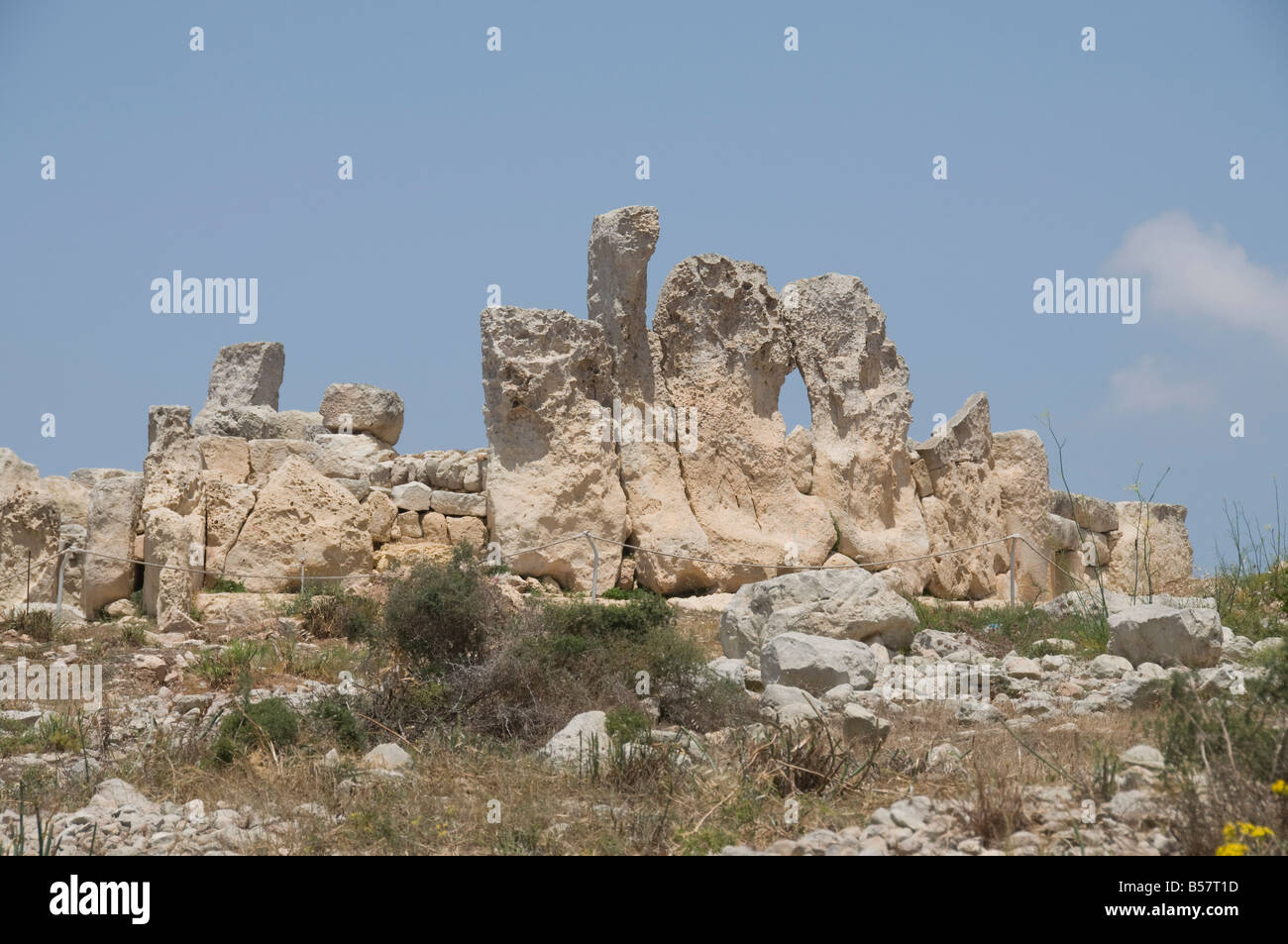 Hagar Qim, un tempio megalitico, Sito Patrimonio Mondiale dell'UNESCO, Malta, Europa Foto Stock