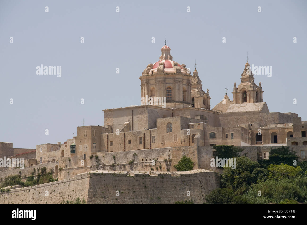 Cattedrale Metropolitana di Mdina, la città fortezza, Malta, Europa Foto Stock