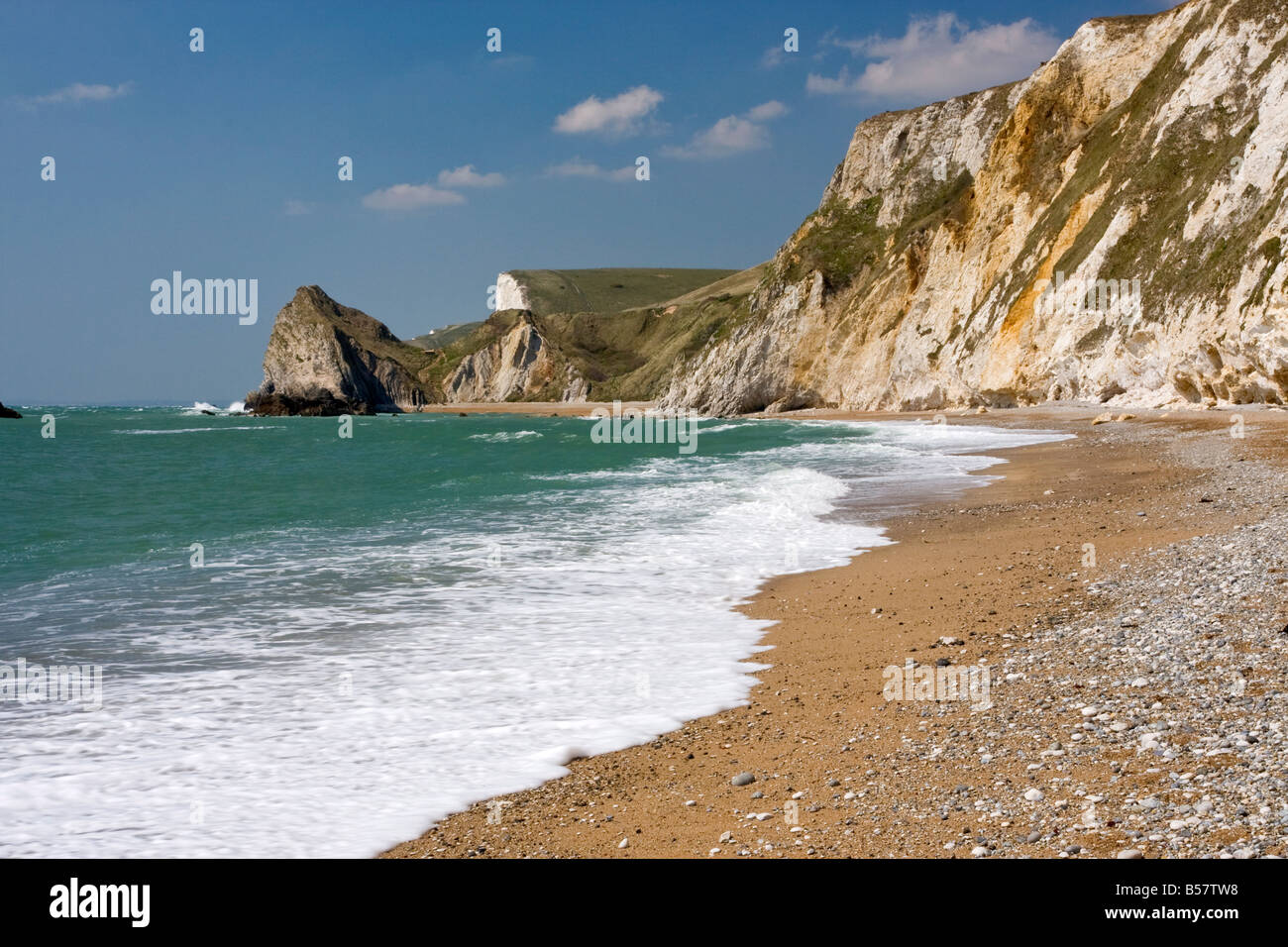 St. Oswald's Bay Beach, Dorset, England, Regno Unito, Europa Foto Stock