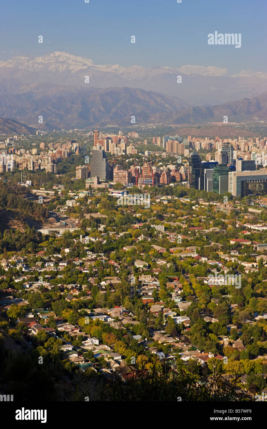 Vista aerea di Santiago del Cile, Sud America Foto Stock