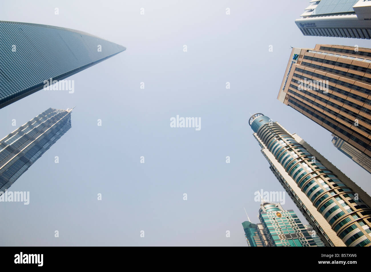 I moderni grattacieli e la Cina continentale il più alto edificio, Centro Finanziario Internazionale di Pudong New Area Shanghai, Cina Foto Stock