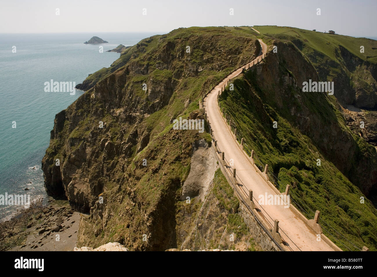 La Coupee, Sark, Isole del Canale, Regno Unito, Europa Foto Stock