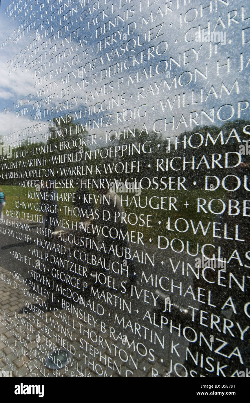 Vietnam Veterans Memorial Wall, Washington D.C. (Distretto di Columbia), Stati Uniti d'America, America del Nord Foto Stock