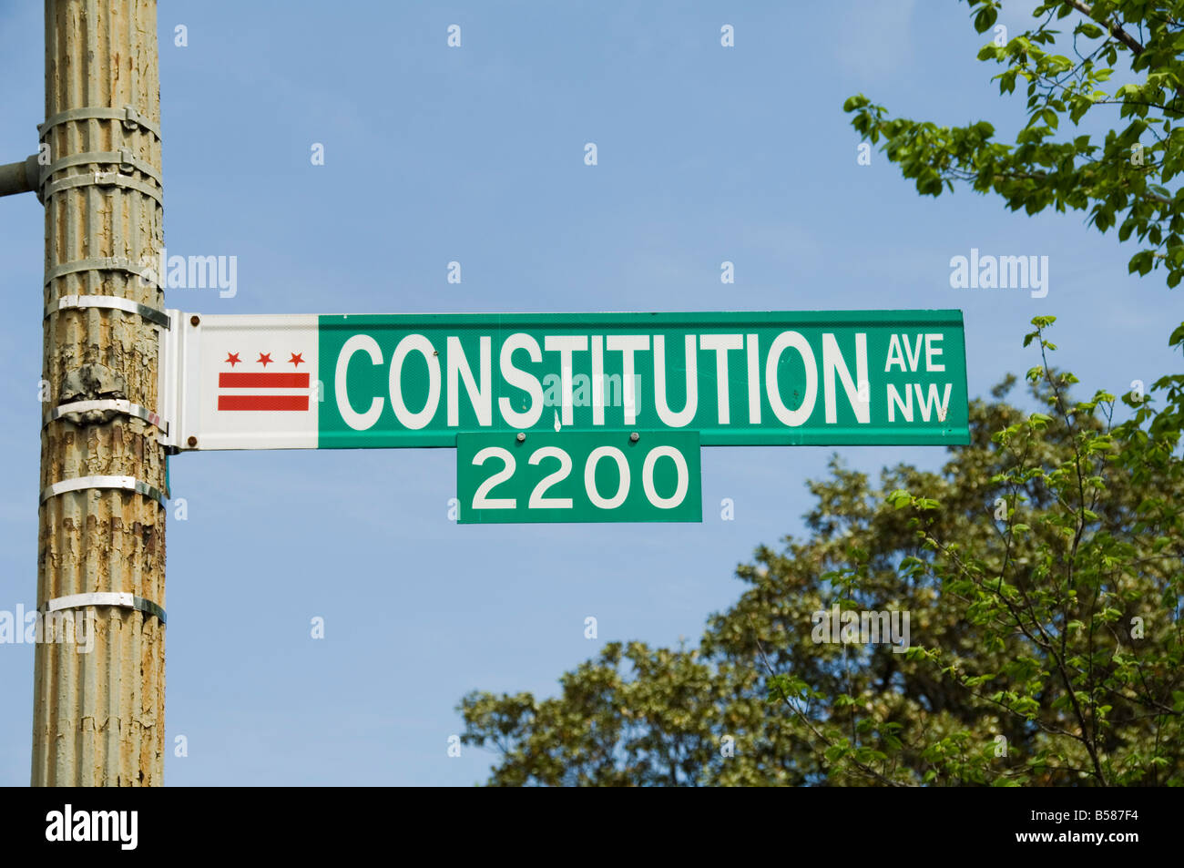 Constitution Avenue, Washington D.C. (Distretto di Columbia), Stati Uniti d'America, America del Nord Foto Stock
