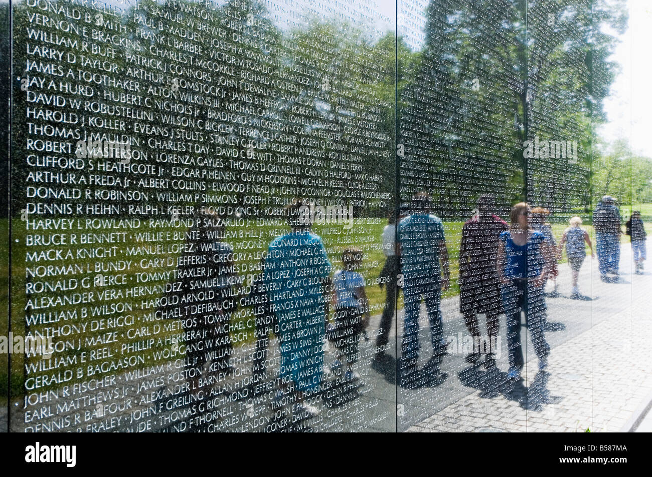 Vietnam Veterans Memorial Wall, Washington D.C. (Distretto di Columbia), Stati Uniti d'America, America del Nord Foto Stock