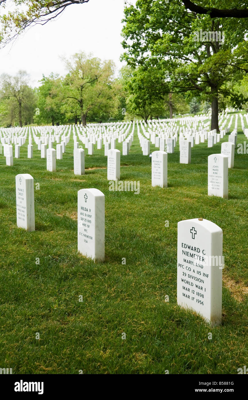 Al Cimitero Nazionale di Arlington Arlington, Virginia, Stati Uniti d'America, America del Nord Foto Stock