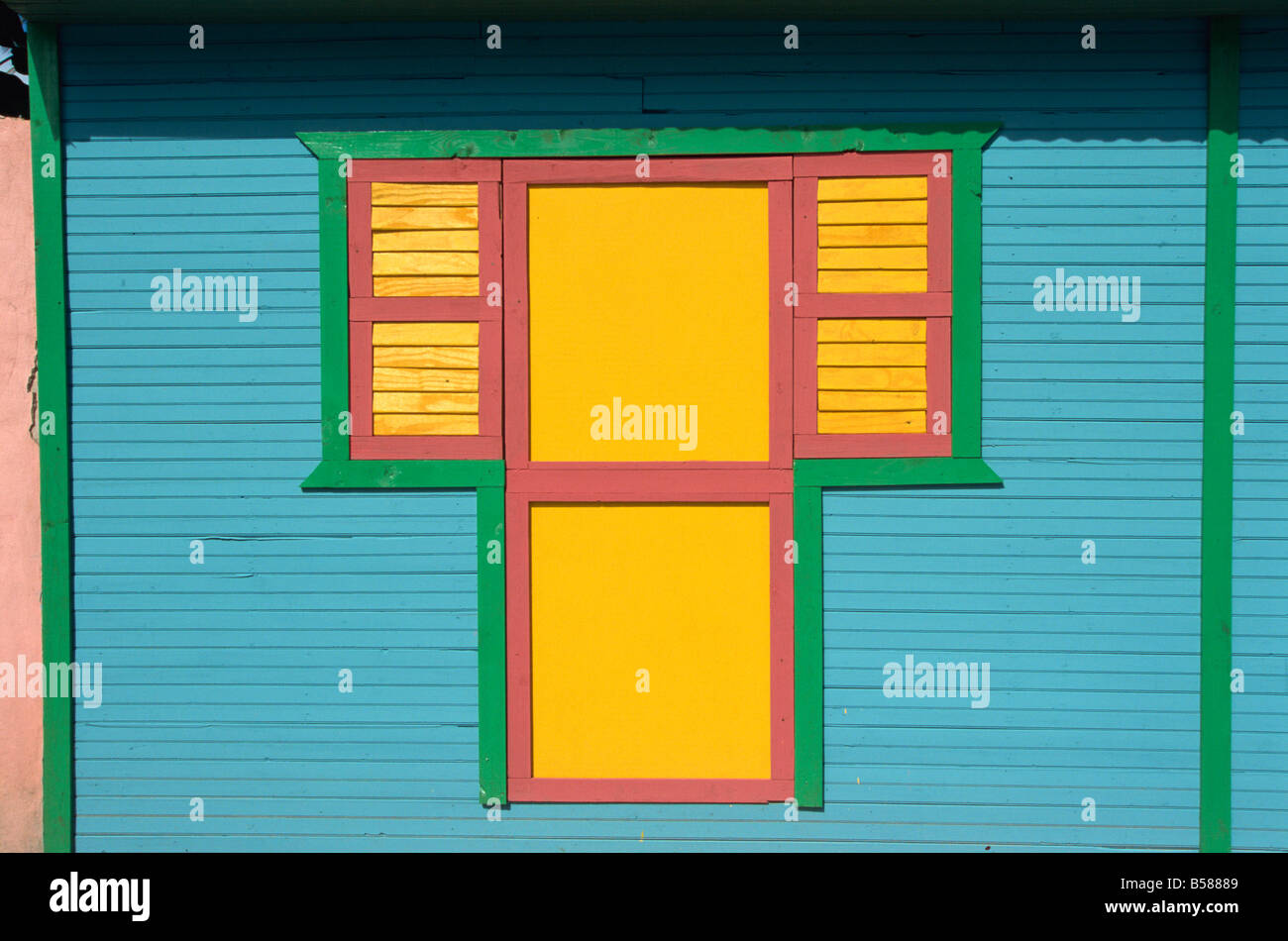 Dettaglio della casa creola, Don Juan Hotel in Boca Chica Repubblica Dominicana, West Indies, America Centrale Foto Stock