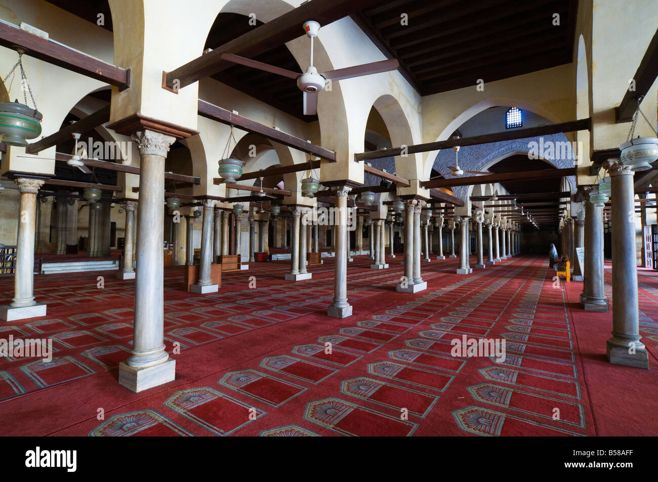 Al-Azhar moschea, Khan Al-Khalili district, il Cairo, Egitto, Africa Settentrionale, Africa Foto Stock