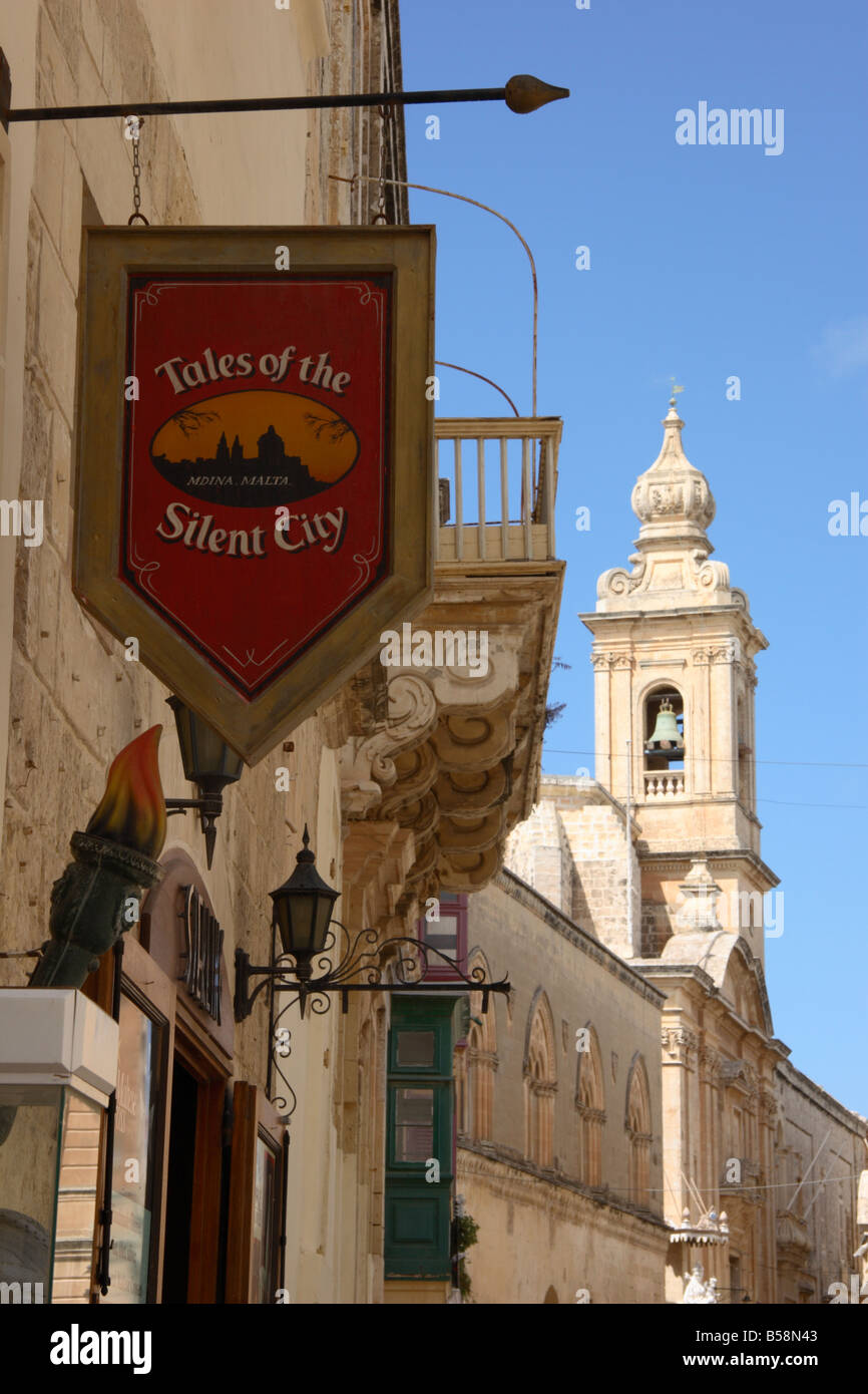 Un immagine iconica di Mdina, "città silenziosa" in Malta. Foto Stock