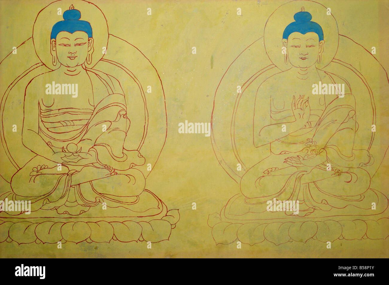 Y Lakang, Sakyamuni Buddha, Tibet, Cina Foto Stock