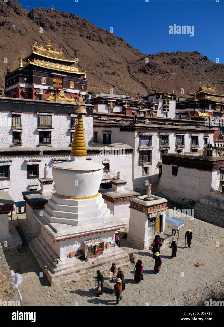 Monastero di Tashilumpo a Shigatse, nel Tibet, Cina Foto Stock
