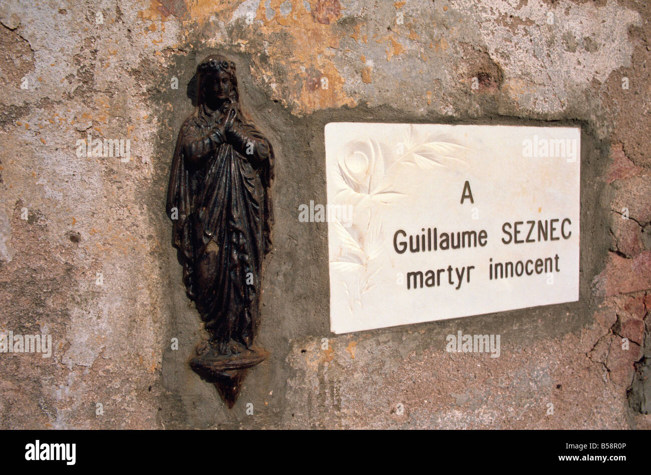 Monumento al martire Seznec Ile Royale Guiana francese America del Sud Foto Stock