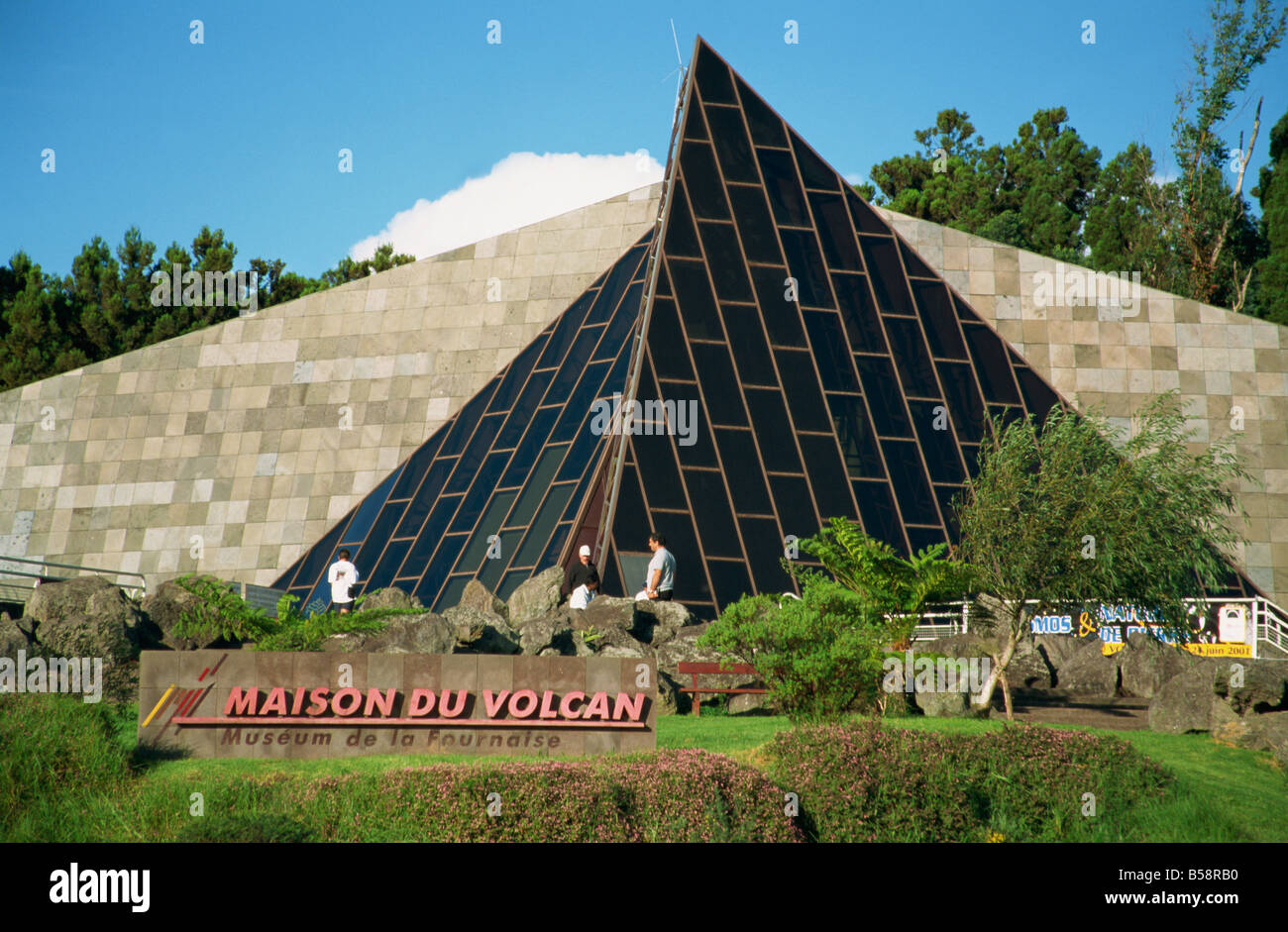 Maison du Volcan Museo vulcano Bourg Murat Reunion Africa Foto Stock