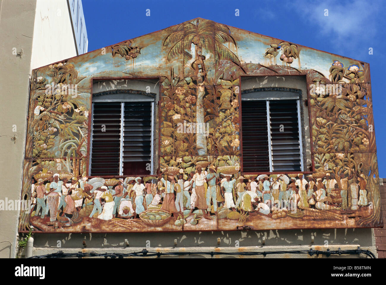 Casa dipinta, Fort de France, Martinica, West Indies, dei Caraibi e America centrale Foto Stock