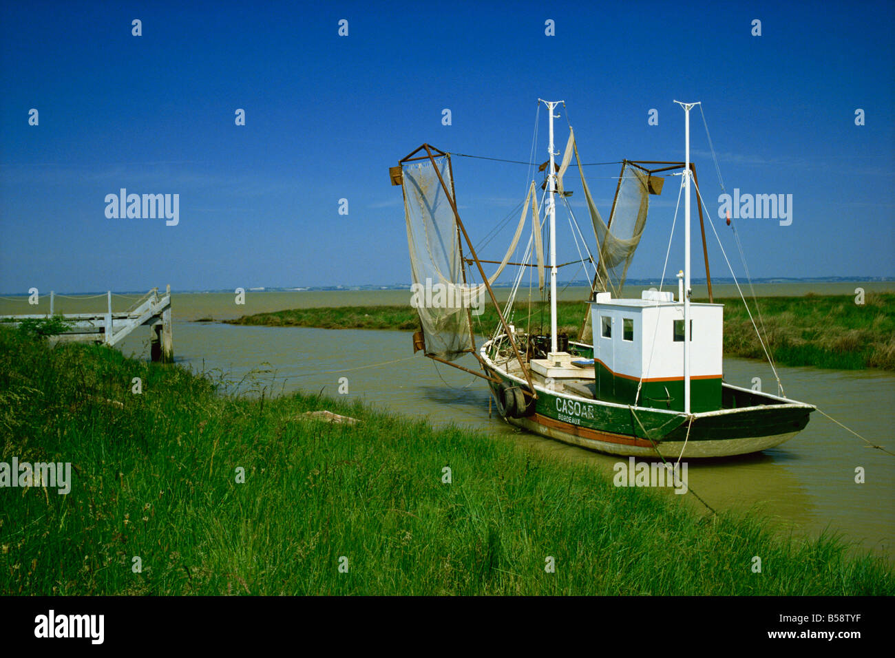Estuario Gironde vicino a Pauillac, Aquitania, in Francia, in Europa Foto Stock