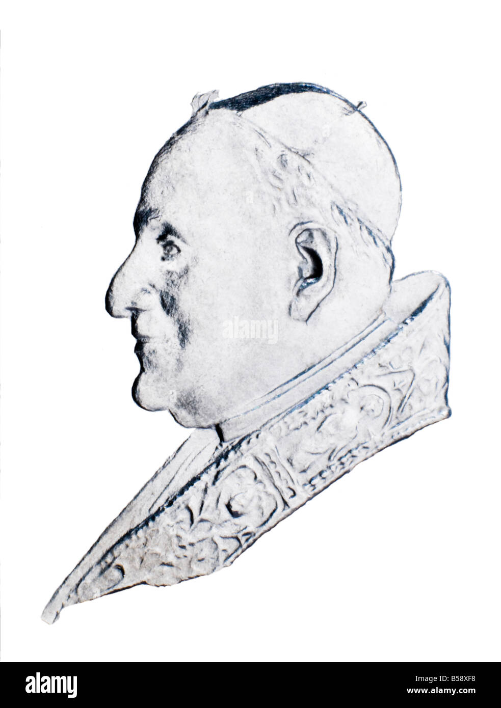 Profilo ritratto di Papa Giovanni XXIII dal Vaticano moneta di 1962 Foto Stock