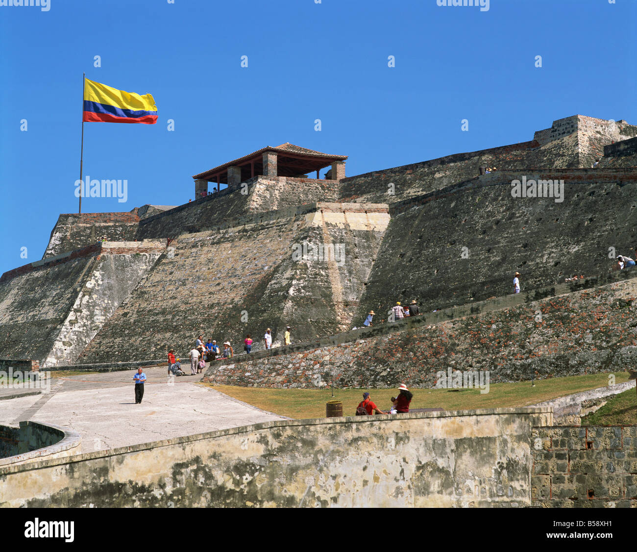 Forte di San Felipe del Patrimonio Mondiale UNESCO Cartagena Colombia Sud America Foto Stock