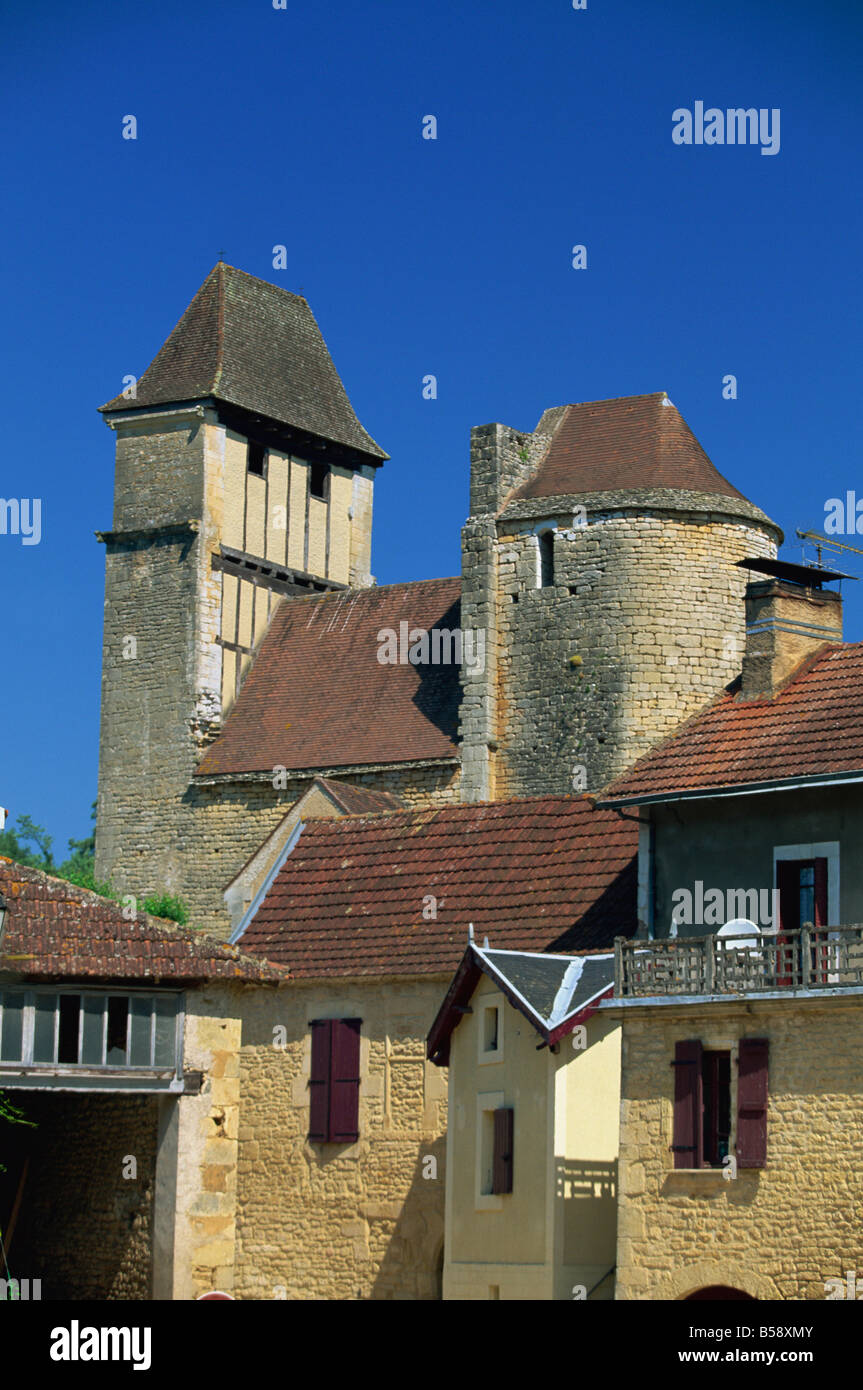 Villaggio della regione Périgord vicino a Villefranche e Lot et Garonne, Aquitania, in Francia, in Europa Foto Stock