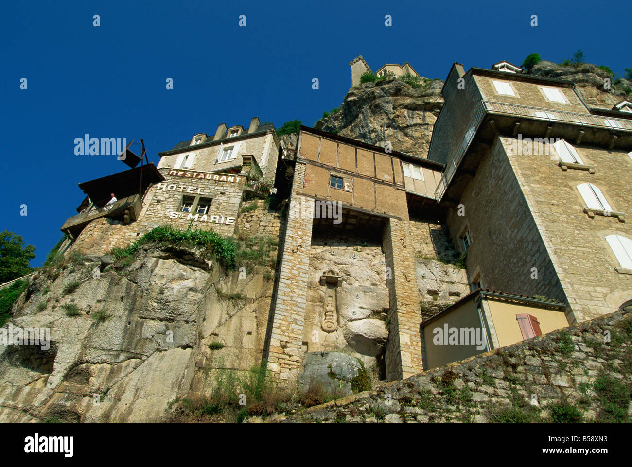 Rocamadour, borgo medievale e luogo di pellegrinaggio, Dordogne, Midi Pirenei, Francia, Europa Foto Stock