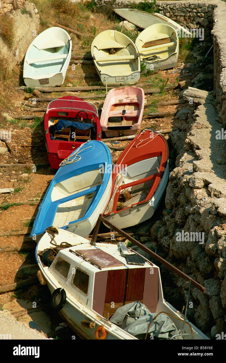 Barche Sveta Nedelja Isola di Hvar Croazia Europa Foto Stock