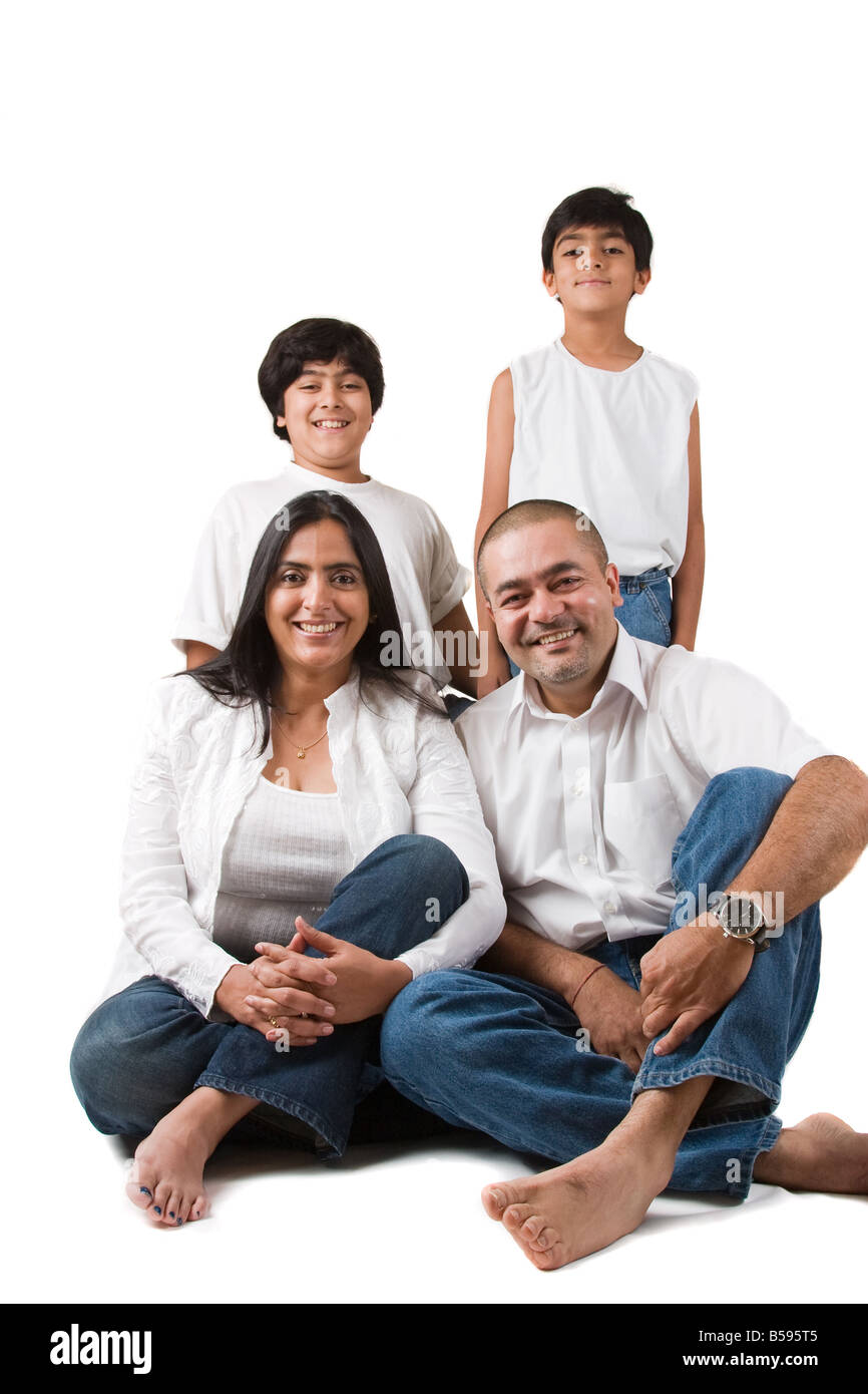 Ritratto di un Oriente famiglia indiana Foto Stock