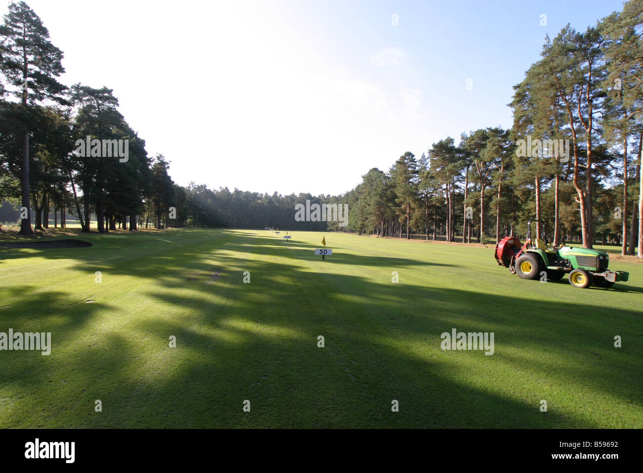 Un campo da Golf Driving Range Foto Stock